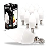 V-TAC 10x Lampadine LED Candela con Attacco E14 3,7W (Equivalenti a 25W) - Lampadine di Nuova Generazione - 320 Lumen ...