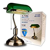 V-TAC Lampada da Tavolo LED Vintage – Elegante Lampada Stile Retrò per Uso Interno – Portalampada con Diffusore in Vetro ...