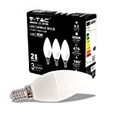 V-TAC Lampadina LED a Candela con Attacco Edison E14, 4,5W (Equivalenti a 45W), Candela, 470 Lumen, Luce Bianca Naturale - ...