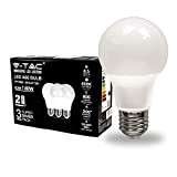 V-TAC Lampadina LED con Attacco E27 8,5W (Equivalenti a 60W) A60 806 Lumen - 4000K Luce Bianca Naturale (Box 3 ...