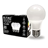 V-TAC Lampadina LED con Attacco E27 8,5W (Equivalenti a 60W) A60 806 Lumen - 3000K Luce Bianca Calda (Box 3 ...