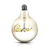 V-TAC Lampadina LED E27 5W G125 Filamento Ambrato Scritta Love 2200K