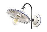 VANNI LAMPADARI - Lampada Da Parete art.001/372 In Ceramica Decorata A Mano Disponibile In 5 Finiture E Metallo Antracite