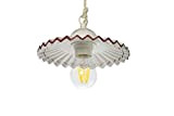VANNI LAMPADARI- Lampada sospensione piatto plisse diametro 20 in Ceramica Decorata a Mano Disponibile in 5 Colori