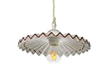 VANNI LAMPADARI- Lampada sospensione piatto plisse diametro 30 in Ceramica Decorata a Mano Disponibile in 5 Colori