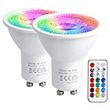 VARICART Lampadina LED GU10, 6W Lampadine LED Colorate 12 Colori Faretto LED RGB, Dimmerabile con Telecomando, Luce Bianco Caldo 3000K, ...