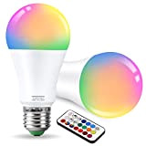 VARICART Lampadina RGB E27 10W, Cambiare Colore Lampadina LED con Telecomando, Bianco Freddo 6000K Dimmerabile Edison Lampadine Colorate - 12 ...