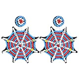 Veemoon 1 paio di orecchini di Halloween Orecchini tessuti a mano Spider Web Design Orecchini
