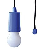 Velamp Retro' Lampadina LED Portatile a Pile. Colorata, Senza Corrente ma Super Luminosa. per Casa, Campeggio, Giardino.Cordoncino: 105cm, Blu