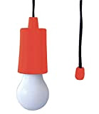 Velamp Retro' Lampadina LED Portatile a Pile. Colorata, Senza Corrente ma Super Luminosa. per Casa, Campeggio, Giardino.Cordoncino: 105cm, Rosso