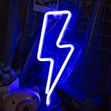 Venforze Lightning Bolt Luce Notturna Al Neon,Luce Decorativa a LED, Decorazione Della Parete per Natale, Festa di Compleanno, Camera dei ...