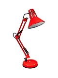 Vetrineinrete® Lampada da scrivania con braccio snodabile luce da tavolo in metallo orientabile con morsetto incluso attacco per lampadine E27 ...