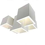 Vetrineinrete® Lampada in gesso a 5 cubi da soffitto lampadario verniciabile supporto per faretti gu10 X25