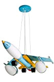 Vetrineinrete® Lampadario a sospensione a forma di aereo da caccia colorato con ruote 5 lampadine E14 max 60w per la ...