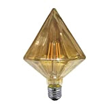 Vetrineinrete® Lampadina led a filamento vintage retro e27 4 watt lampada decorativa ambra prisma 350 lumen P61