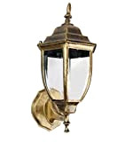 Vetrineinrete® Lanterna da giardino stile retrò lampada a parete antica applique a muro per illuminazione esterni ed interni ES09 (Bronzo) ...