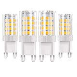 Vicloon G9 LED Lampadina, 4Pcs Lampadine LED G9, 5W Equivalente a 50W Lampada Alogena, 500LM, Bianco Caldo 3000K, AC85-265V, Non ...