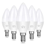 Vicloon Lampadine LED Candela, 5Pcs E14 LED C37 Lampadine a Candela, 5.5W Equivalenti a 40W, 6500K Bianco Freddo, 550lm, CRI>80, ...