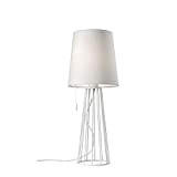 Villeroy & Boch Mailand - Lampada da tavolo in metallo, 40 W, altezza 59 cm, diametro 23 cm, colore: Bianco