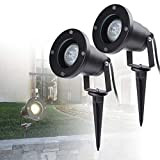 Vingo - Lampada da giardino a LED, IP65, con picchetto, luce bianca calda, impermeabile con spina per giardino, prato, esterno ...