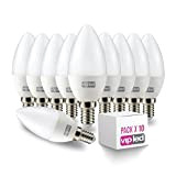 VIPLED - SET di 10 LAMPADINE LED - CANDELA C37 E14 - 8.5W EQUIVALENTI A 60W DELLA LAMPADINA TRADIZIONALE - ...