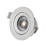 VIVIDA - Faretto LED, ad Incasso, Tondo, 3W, 4000K, 230Lm, IP20, Design Moderno, Colore Bianco