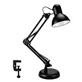 WAFTING Lampada da scrivania con braccio oscillante, lampada da tavolo, LED aggiuntivi, con morsetti, struttura in acciaio, posizione dell’ombra regolabile, ...