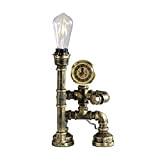 Water Pipe Robot Style Lampada da Tavolo Vintage Industriale Lampada Steampunk Lampada da Tavolo Ferro Retro Lampada da Comodino per ...