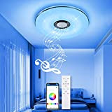 Wayrank Plafoniera LED Soffitto con Altoparlante Bluetooth, 36W 3600LM RGB Lampadario con Retroilluminato, 2.4G Telecomando e Controllo APP Luce per ...