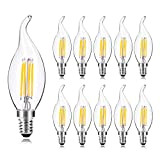 Wedna - Confezione da 10 lampadine a candela a LED E14 per lampadari, 4 W, ricambio per lampadine alogene da ...