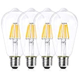 Wedna Lampadina Edison vintage, E27, 7 W, dimmerabile, ST64, a filamento LED, sostituisce lampadina da 60 W, 2700 K, luce ...