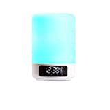 weiqiao® Multicolore lampada da comodino touch portatile con altoparlante Bluetooth scheda Micro SD soutenue sveglia Slot per scheda TF, vivavoce ...
