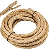 WEKON, cavo elettrico in stile vintage, 5 m, corda di canapa, per lampada a sospensione, cavo leggero, accessori per il ...