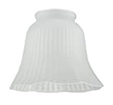 Westinghouse 8703840 Paralume Frosted Ribbed Bell Shade, Vetro, Bianco