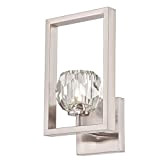 Westinghouse Lighting 63675 – Apparecchiatura da parete da interno Zoa a una luce, finitura in nichel spazzolato con vetro cristallo
