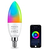 WiFi Lampadina LED Intelligente E14, Maxcio Lampadine Candela LED 5W=40W, Compatibile con Alexa e Google Home Dimmerabile RGB Colore Cambiano ...