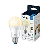 WiZ Lampadina Smart LED, Luce Bianca Calda Dimmerabile, Attacco E27, 8W, Wi-Fi, Bluetooth