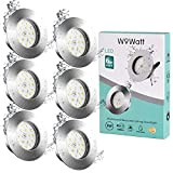 Wowatt Faretti LED da Incasso per Cartongesso 6W Pari a 50W Impermeabile IP44 Lampade per Bagno Ultrasottili 6000K Luce Bianca ...