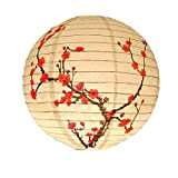WOWOWO Lanterna di Carta Rotonda da 30 cm con Paralume in Stile Cinese