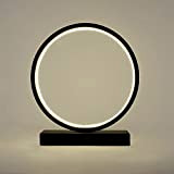WSHFOR Luce creativa nordica lampada da tavolo in alluminio Cerchio a LED, lampada da comodino, lampada da tavolo semplice moderna ...