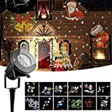 wsryx Luci per proiettore di Natale a LED, luci natalizie per interni/esterni Proiettore per fiocchi di neve Illuminazione per decorazioni ...
