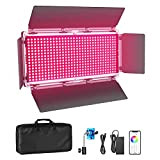 WSXKA Luce Video LED RGB, Kit Pannello di Illuminazione per Fotografia con 3200-5600K 480 lampadine RGB (240 Perline di Colore ...