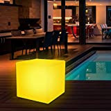 wuuhoo I LED Cubo Solare XL Luce Sgabello Kubi, 16 Colori e Telecomando + Batteria I Cubo Sgabello per Interno ...