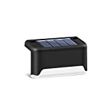 WZLOVE LED Solar Step Light,Outdoor Waterproof Solar Fence Lamp, for Pathway,Yard,Patio,Stairs,Step and Fences (Warm White 3000K,8-10h Work Time)