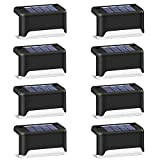 WZLOVE LED Solar Step Light,Outdoor Waterproof Solar Fence Lamp, for Pathway,Yard,Patio,Stairs,Step and Fences (Warm White 3000K,8-10h Work Time)