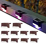 XACC LED Solar Lamp Path Staircase Outdoor Waterproof Wall Light,Solar Deck Lights Outdoor,Solar Step Lights Waterproof LED Solar Lights (10PCS,Brown ...