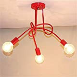 XIAOXY 3 luci moderne a sospensione a soffitto in metallo vintage lampada a sospensione creativa in ferro battuto sospesa E27 ...