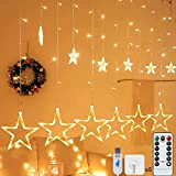 XIHUAN Luci Stelle Tenda, Luci Natale Stelle Tenda Catene luminose con Sfere 12 Stelle LED Stringa di Luci con USB, ...
