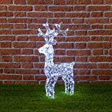 XMASKING Renna con Cristalli, 100 LED Bianco Freddo, H70 cm, Renne Luminose per Esterno, Decorazioni di Natale, luci Natalizie, Figure ...