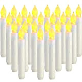 XUEMUO Lume di candela a LED, 24 pezzi Candele a cono a LED senza fiamma alimentate a batteria per decorazioni ...
